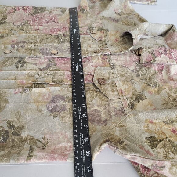 Vintage Coldwater Creek Floral Print Button-Front Jacket Sz L Layer Cottagecore - Picture 3 of 8